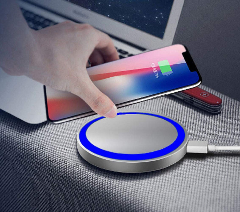 [Australia - AusPower] - GUAGLL Wireless Metal Charger for Mobile Phone 10W Smart Phone Fast Portable Charging for iOS Android 