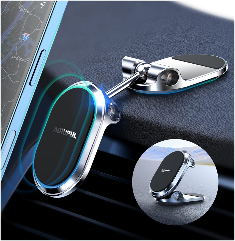 [Australia - AusPower] - Magnetic Phone Mount for Car Metal Multi-Functional 6X Magnets Cell Phone Holder Double 360° Rotation Desk Phone Holder Magnet Car Mount Suitable for Dashboard Screens Compatible with All Phone 
