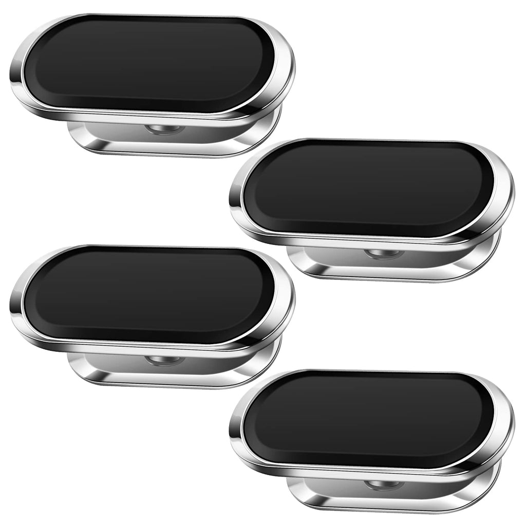 [Australia - AusPower] - 4 Pieces Magnetic Phone Mount for Car, Upgrade 8X Magnets,360° Rotating Magnetic Car Phone Holder, Strong Magnet Phone Holder, Adjustable Magnet Suitable for Most Smartphones (Silver) Silver 