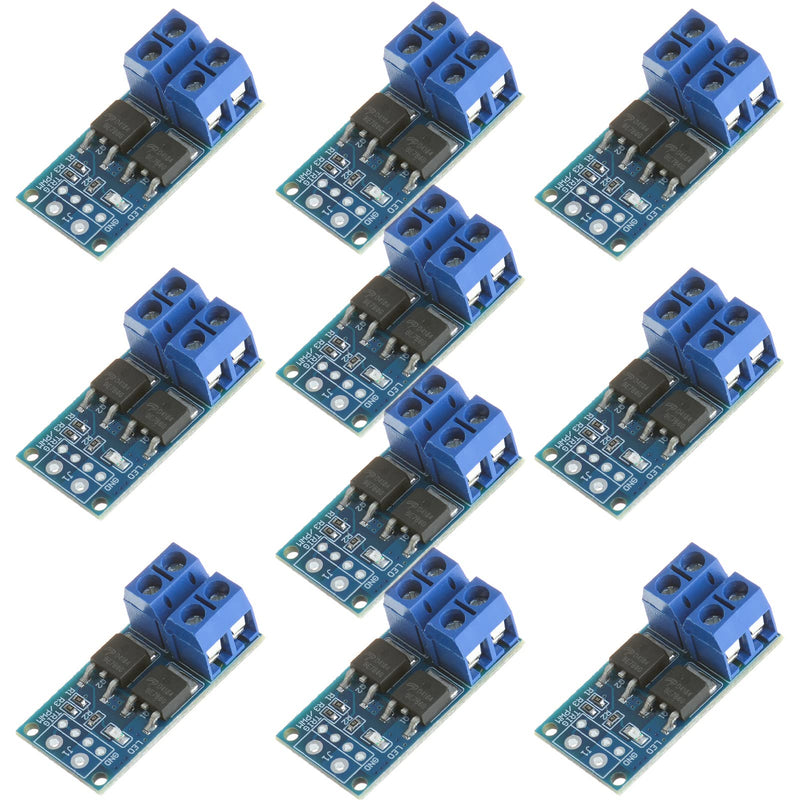 [Australia - AusPower] - ANMBEST 10PCS DC 5V-36V 15A(Max 30A) 400W Dual High-Power MOSFET Trigger Switch Drive Module 0-20KHz PWM Adjustment Electronic Switch Control Board Motor Speed Control Lamp Brightness Control 10PCS FET 1 