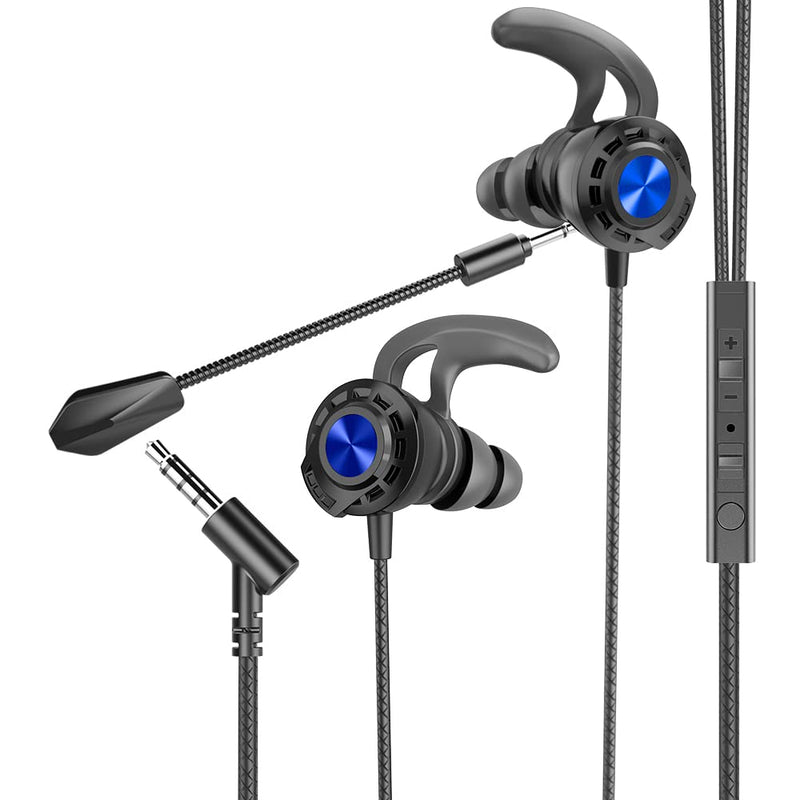 [Australia - AusPower] - BENGOO G16 Gaming Earbuds, in-Ear Gaming Headset, Gaming Earphones with Dual Microphone, Mic Mute and Volume Control, Wired Earbuds for PC Mobile PS4 5 Xbox Nintendo Switch Playstation,3.5MM Jack Black 
