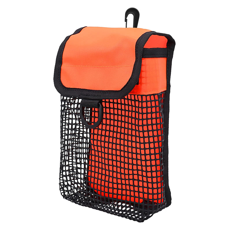 [Australia - AusPower] - Scuba Diving Gear Bag, Finger Reel/SMB Safety Surface Marker Buoy Mesh Storage Pocket, Snorkeling Equipment Holder Carry Pouch Orange 