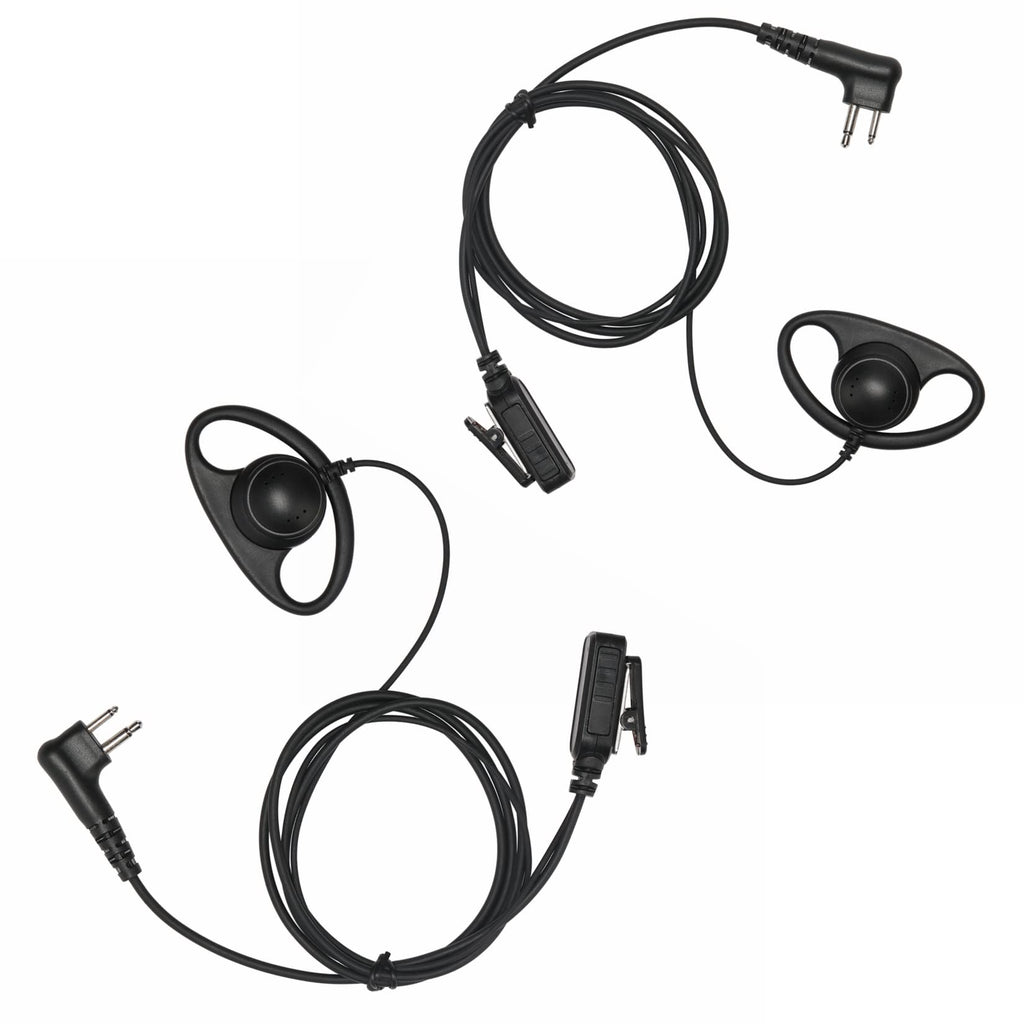 [Australia - AusPower] - Yolipar CLS1410 CLS1110 Earpiece Compatible with Motorola Radio CP200 GP300 GP2000 Walkie Talkie with PTT Mic 2 Pin Headset Single-Wire Surveillance Kit (D-Shaped, 2 PCS) 