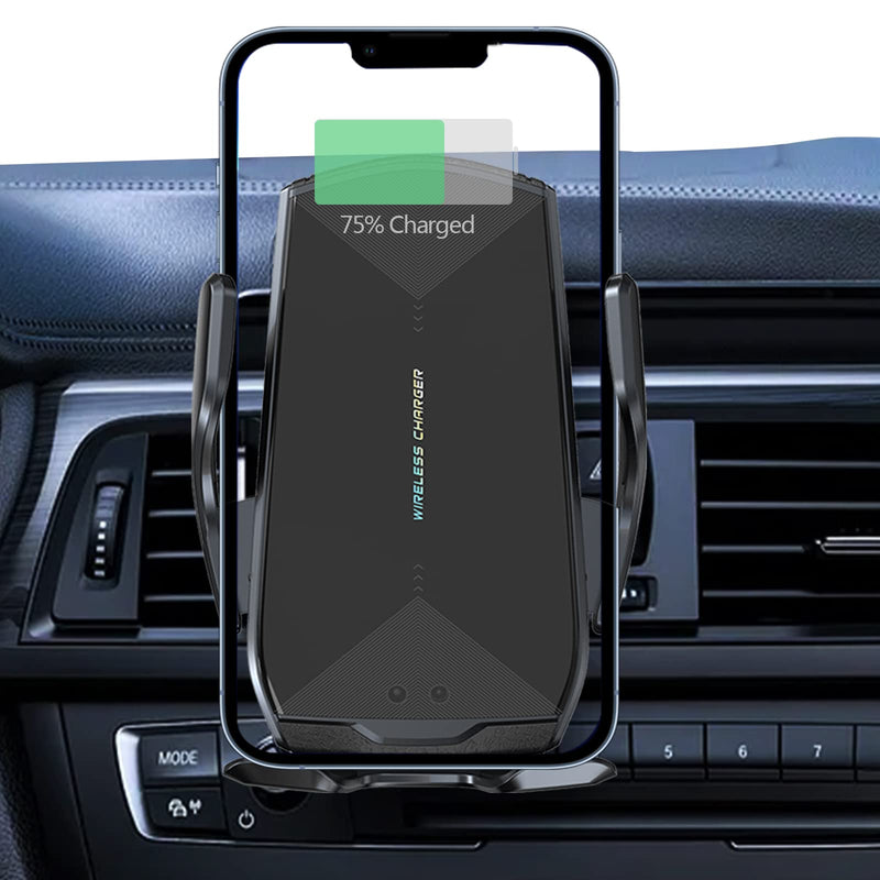 [Australia - AusPower] - Wireless Car Charger,Qi 15W Fast Charging Automatic Clamping Car Phone Holder Mount, Air Vent Car Phone Holder for iPhone 13/13 Pro/12 Pro Max/12 pro/12/11/X/8, Samsung Galaxy Series etc… Black-vent 