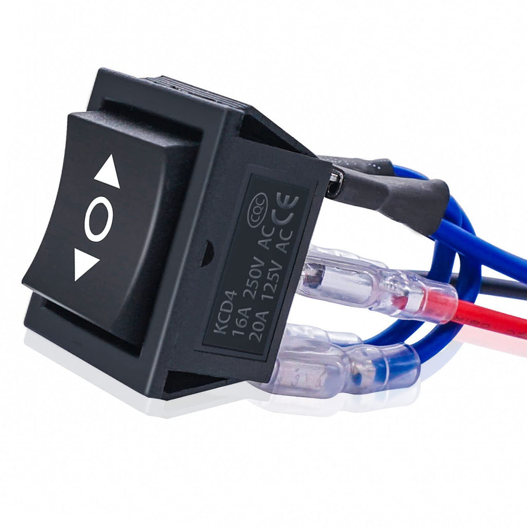 [Australia - AusPower] - mankk Polarity Reverse Momentary Rocker Switch 12V DC 10A DPDT 6 Pin (ON)/Off/(ON) 3 Position Motor Control Toggle Switch with Jumper Wires for Car Boat Trailer Ect M-KCD2-223M-JT-X ordinary 