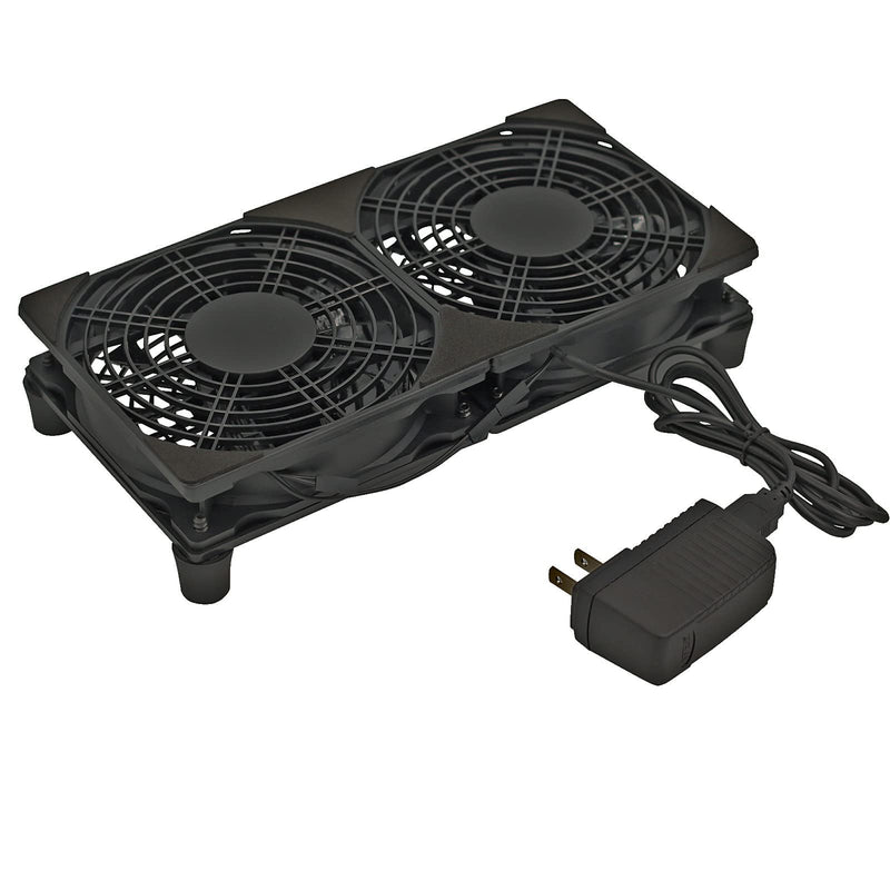 [Australia - AusPower] - 120mm x 2 240mm 5V USB Powered PC Computer Cooling Fan with USB AC Adapter for Router AV Cabinet Rack Server Modem TV Box DVR Amp and Entertainment Center 120mm x 2 