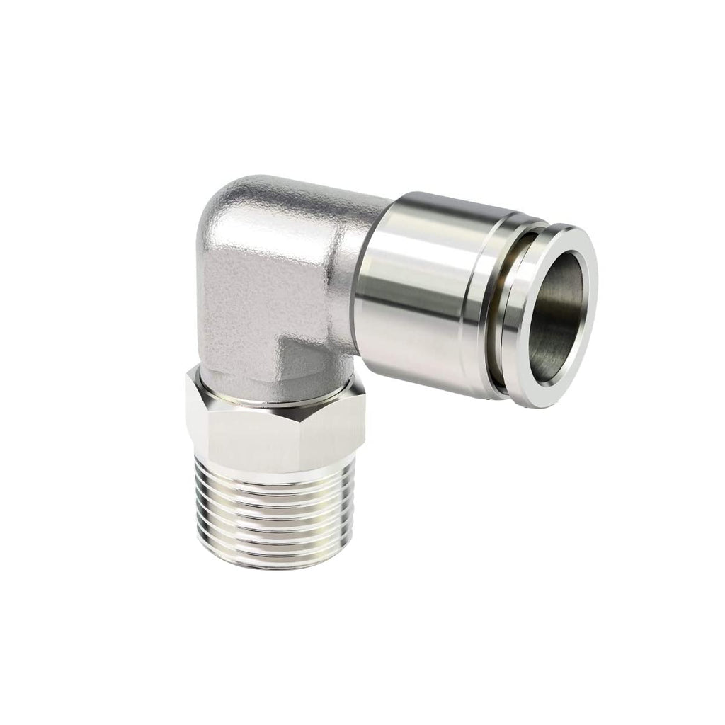 [Australia - AusPower] - Push to Connect Fitting Elbow 304 Stainless Steel Male Elbow 1/2 Inch Tube OD x 1/2 Inch NPT Thread Push to Connect Tube Fittings, Pack of 5 