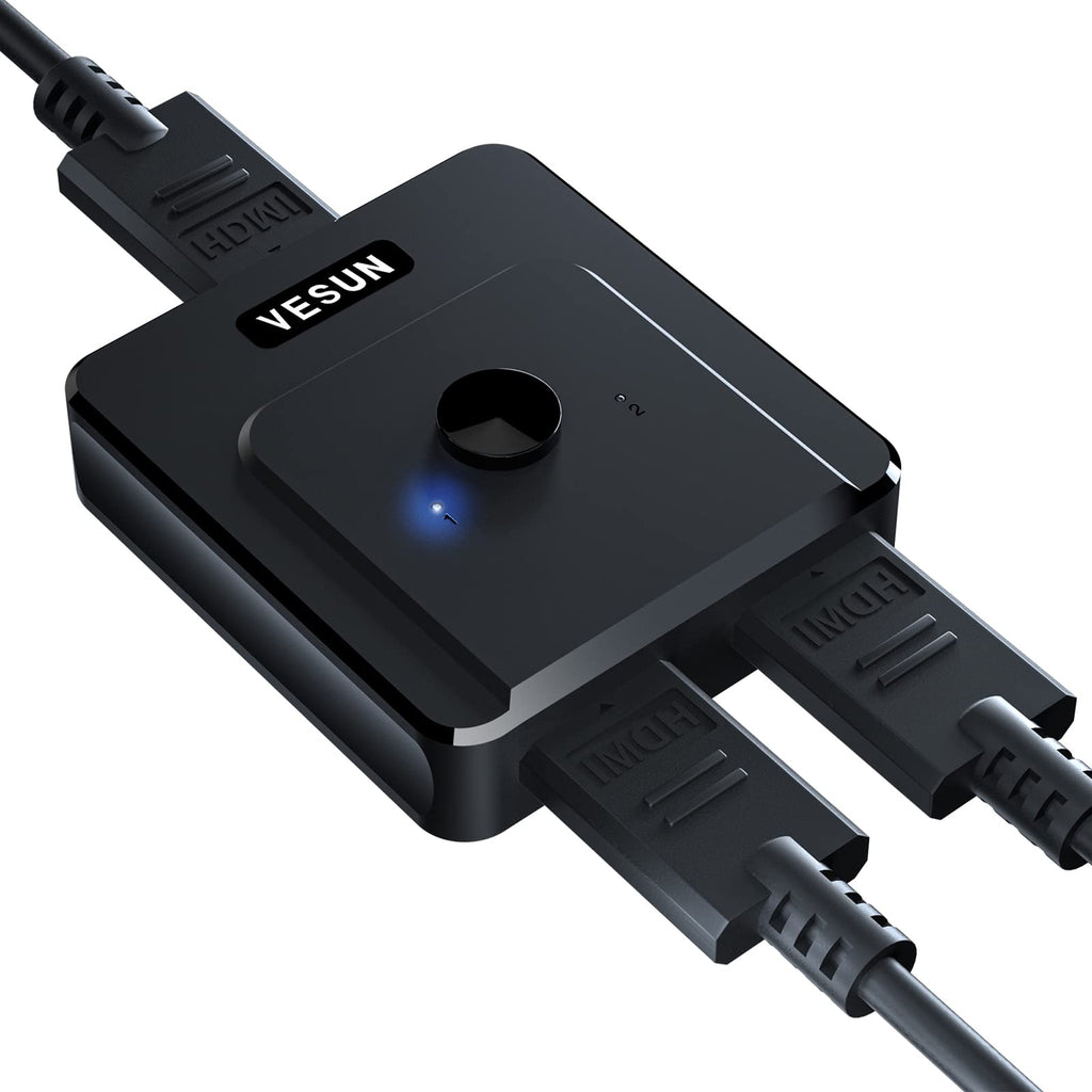 [Australia - AusPower] - HDMI Switch 4k HDMI Splitter, Bi-Directional HDMI Splitter 1 in 2 Out or HDMI Switcher 2 in 1 Out Supports 4K 3D HDMI Splitter for Xbox Switch PS5/4/3 Blu-Ray Player Fire Stick Roku. 