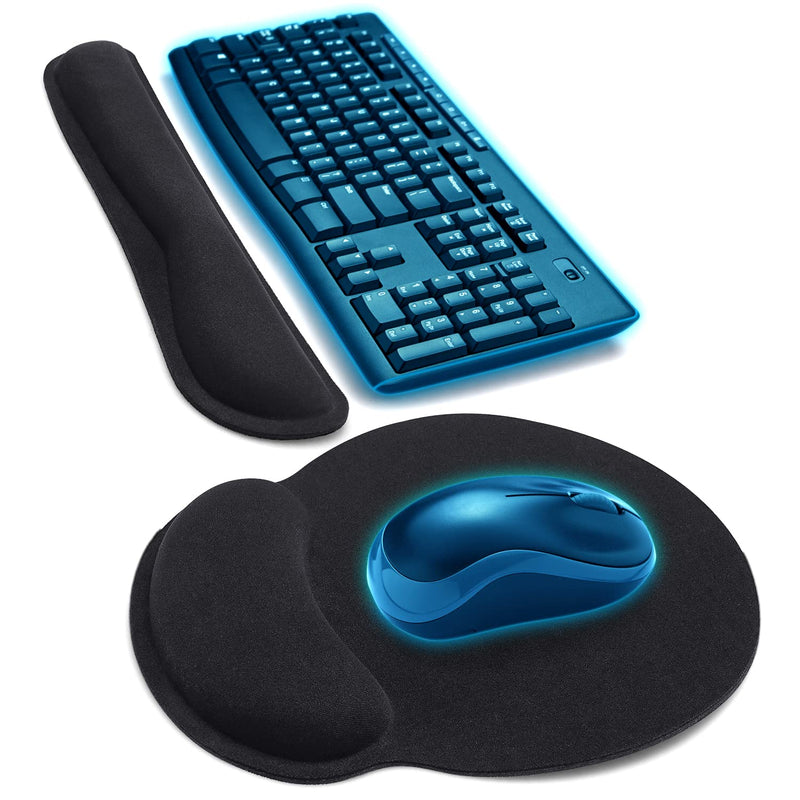 [Australia - AusPower] - MOONORN Keyboard Wrist Rest and Mouse Pad with Wrist Support, Ergonomic Memory Foam Wrist Pad for Pain Relief and Easy Typing Gaming, Suitable for Computer/Laptop/Mac, Home and Office, Black 