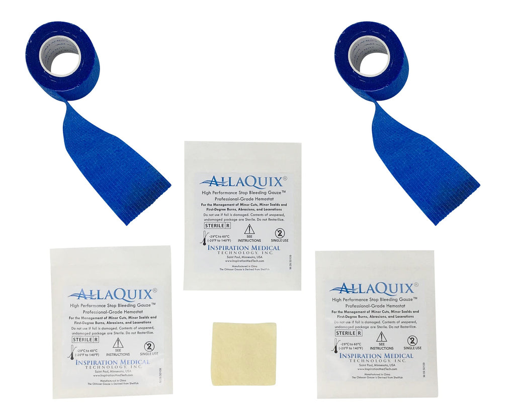 [Australia - AusPower] - Combo Pack - AllaQuix High Performance Stop Bleeding Gauze + Self-Stick Cohesive Wrap (Large) Large 