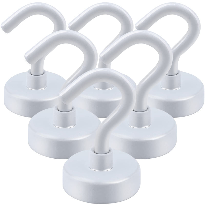 [Australia - AusPower] - DIYMAG Magnetic Hooks, 25Lbs Strong Heavy Duty Cruise Magnet S-Hooks for Classroom, Fridge, Hanging, Cabins, Grill, Kitchen, Garage, Workplace and Office etc, (6 Pack-White) White 6Pack 25Lbs+ 