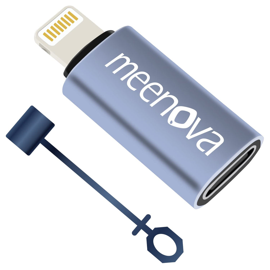 [Australia - AusPower] - Meenova USB-C Female to iOS 15 OTG Pro Adapter, Big Current up to 400mA/5V for iPhone 13 Pro Max 12 Mini 11 Xs Xr iPad 8 iPod, Type C Flash Drive, SD TF Reader, DAC E1da 9038d, Digital Headphones 
