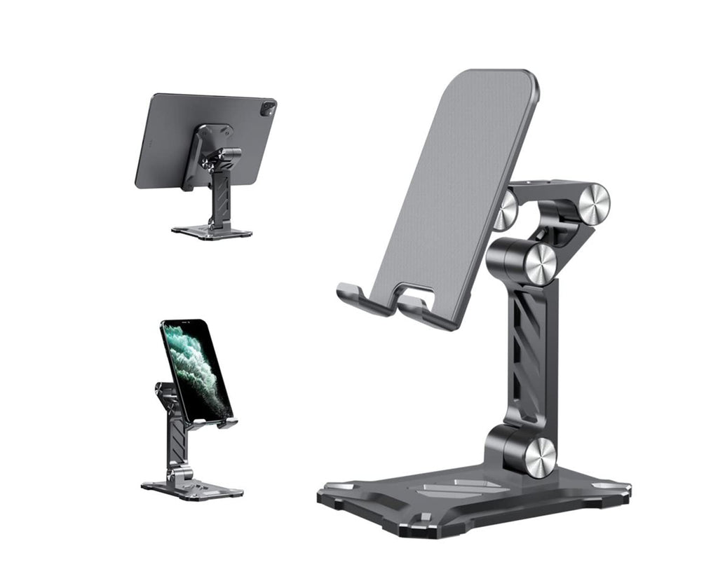 [Australia - AusPower] - Cell Phone Stand for Desk. Adjustable Office Phone Stand Foldable Angle Height Phone Holder Compatible with 4.7"-13" Smartphone/iPad/Tablet. (Black) Black 