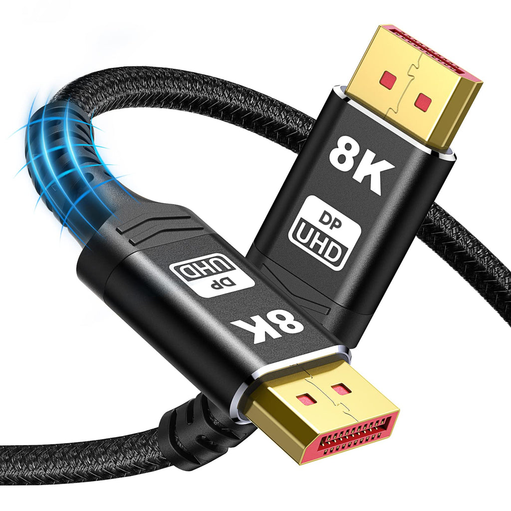[Australia - AusPower] - VESA Certified 1.4 DisplayPort Cable 6FT, Capshi 8K DP Cable (8K@60Hz, 4K@144Hz, 1080P@240Hz) HBR3 Support 32.4Gbps, HDCP 2.2, HDR10 FreeSync G-Sync for Gaming Monitor 3090 Graphics PC 6.6 feet 