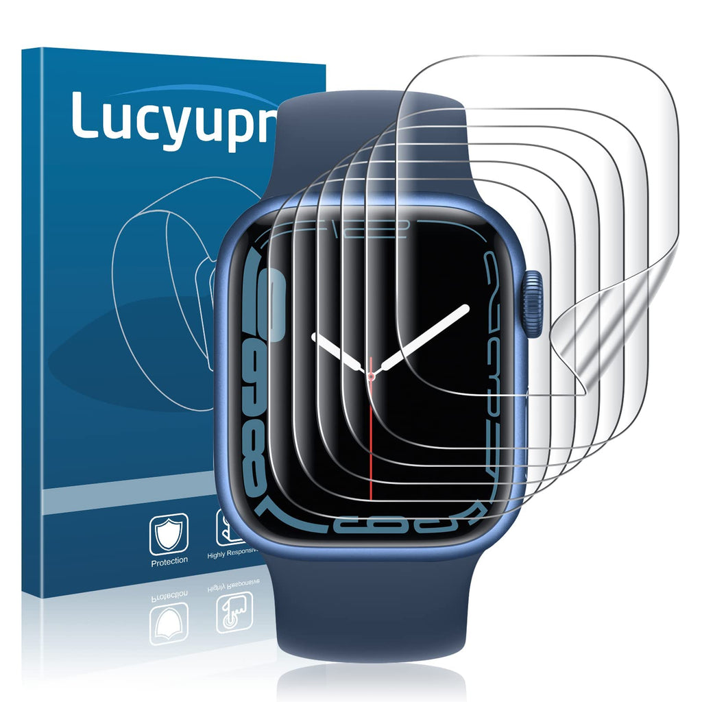 [Australia - AusPower] - Lucyupn [6 Pack] Compatible with Apple Watch Series 7 41mm Screen Protector, [New Version] Max Coverage Bubble-Free HD Clear Flexible TPU Film for iWatch 41mm 