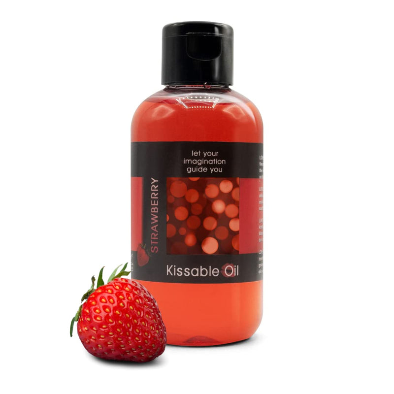 [Australia - AusPower] - LOVE PLAY Flavored Body Oil - Edible Body Oil for Men, Women and Couples - Vegan Kissable Oils (Strawberry) strawberry 