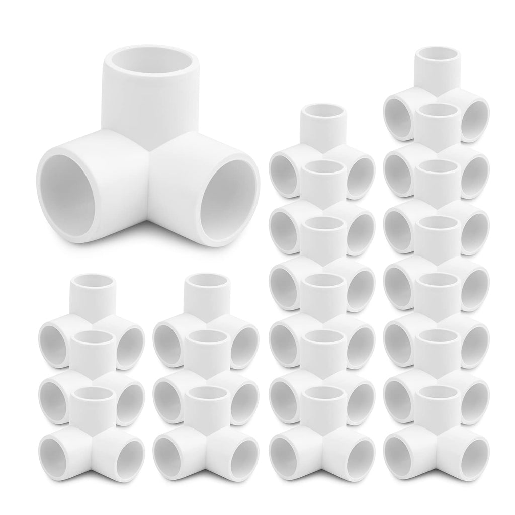 [Australia - AusPower] - 1/2 Inch 3-Way Elbow PVC Fittings,16PCS Furniture Grade PVC Fittings, Heavy Duty 3 Way Side Outlet Tees, Corner Fittings for Building PVC Furniture Greenhouse Shed Pipe Fittings Tent Connection 