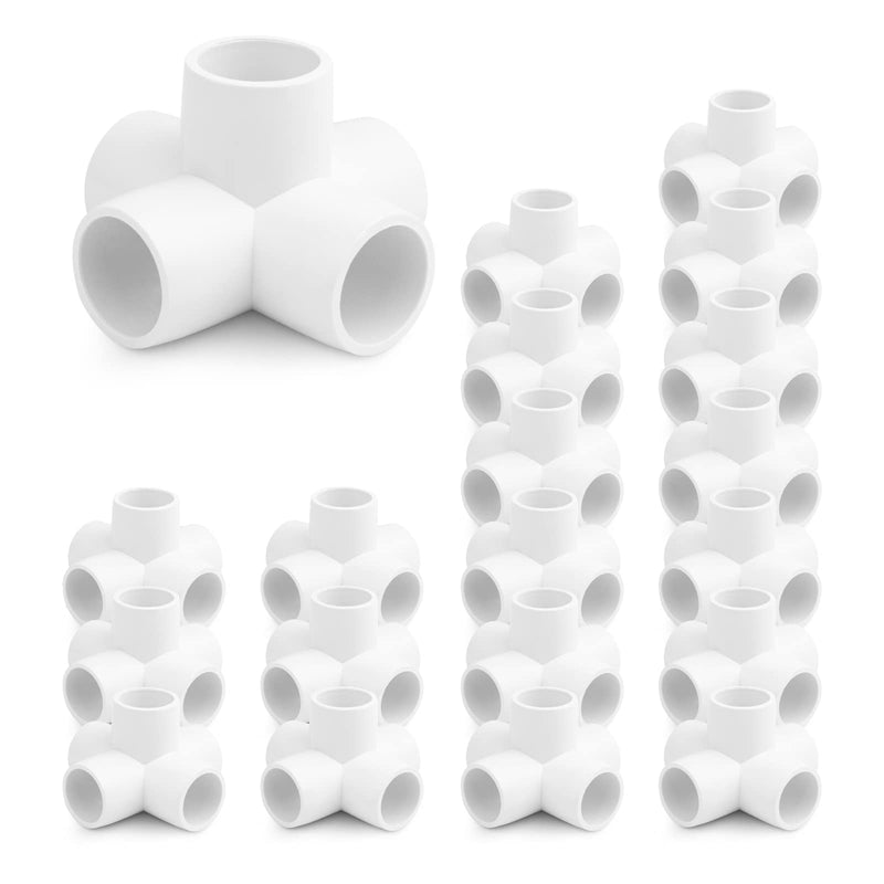 [Australia - AusPower] - 1/2 Inch 5-Way Elbow PVC Fittings,12PCS Furniture Grade PVC Fittings, Heavy Duty 5 Way Side Outlet Tees, Corner Fittings for Building PVC Furniture Greenhouse Shed Pipe Fittings Tent Connection 