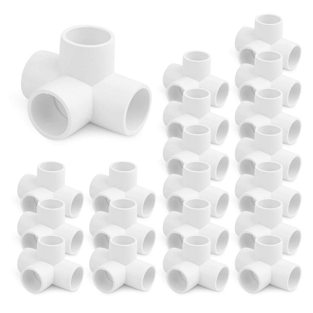 [Australia - AusPower] - 1/2 Inch 4-Way Elbow PVC Fittings,14PCS Furniture Grade PVC Fittings, Heavy Duty 4 Way Side Outlet Tees, Corner Fittings for Building PVC Furniture Greenhouse Shed Pipe Fittings Tent Connection 