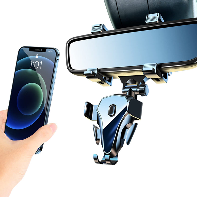 [Australia - AusPower] - Rear View Mirror Accessories,Multifunctional Rear View Mirror Phone Holder,Rear View Mirror Car Phone Mount,Adjustable Phone Holder,Compatible with All Smart Phones 