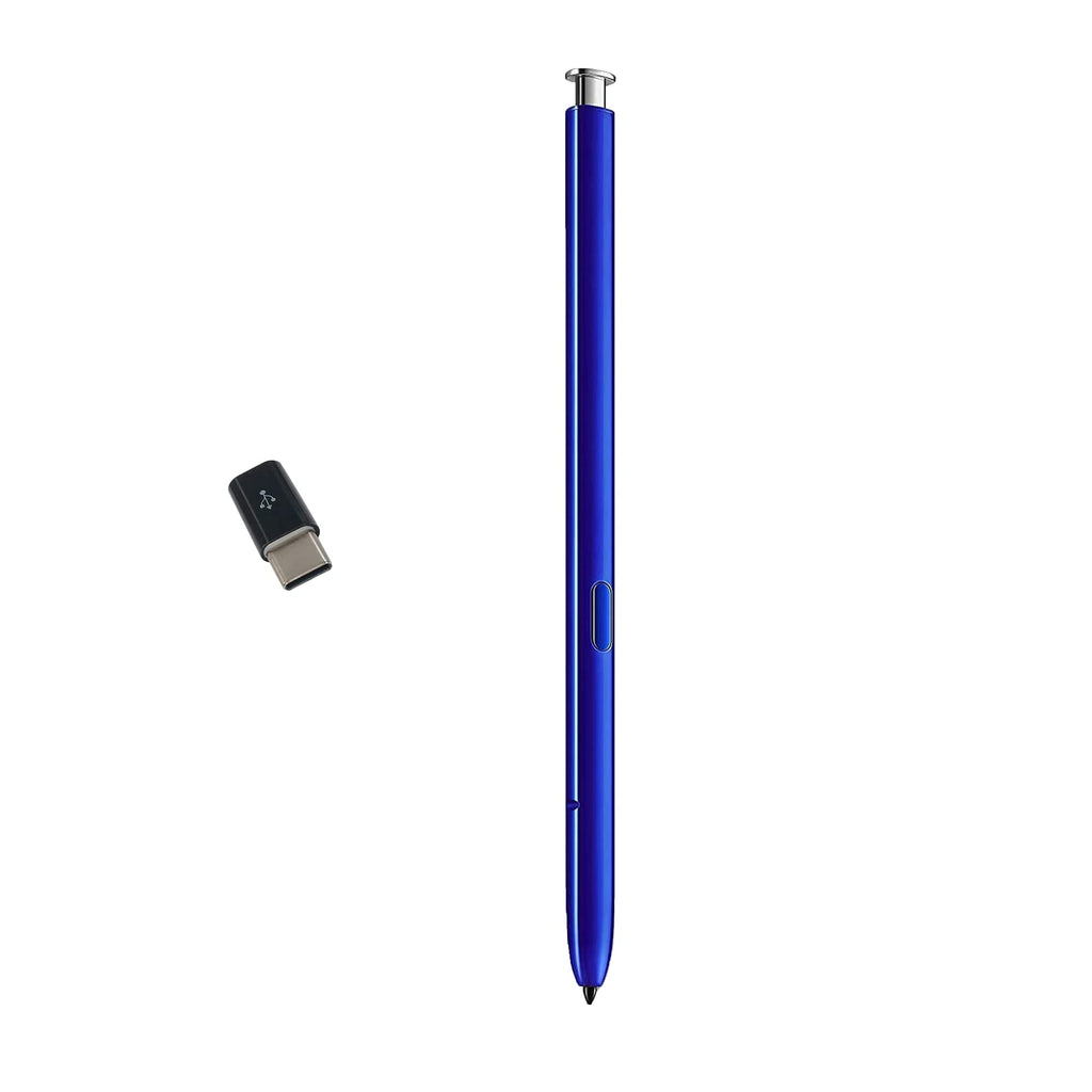 [Australia - AusPower] - Blue Silver Note 10 Pen Replacement for Galaxy Note 10 Note10 Plus Note 10, 5G Stylus Pen Touch S Pen with Type-C Adapter (Without Bluetooth) 