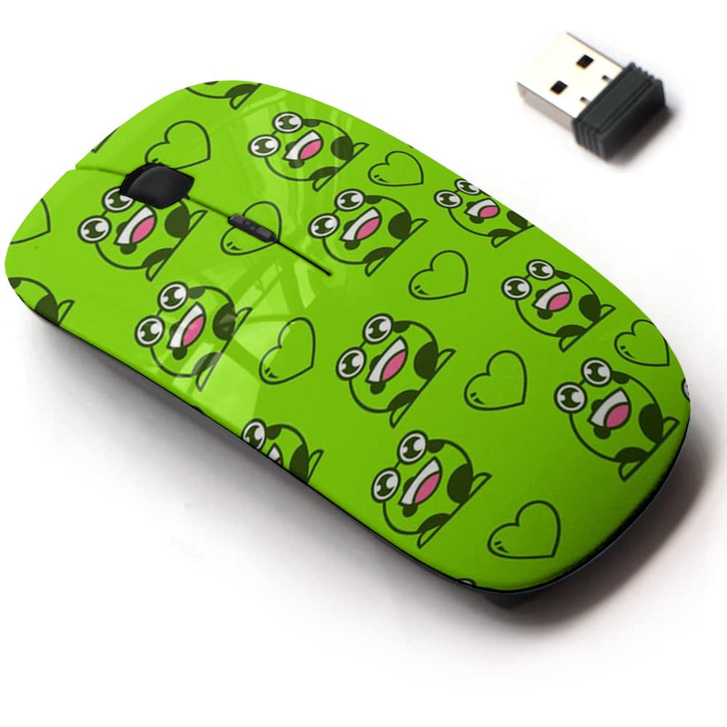 [Australia - AusPower] - 2.4G Wireless Mouse with Cute Pattern Design for All Laptops and Desktops with Nano Receiver - Cute Frog 