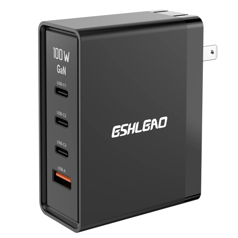 [Australia - AusPower] - USB C Charger,100W Wall Charger,GaN PD Fast Charger,Multi Port 3 USB C+1 USB A Type C Fast Charging Block Compatible with MacBook Air/Pro, iPad Air/Pro, iPhone 13 Pro Max and More 
