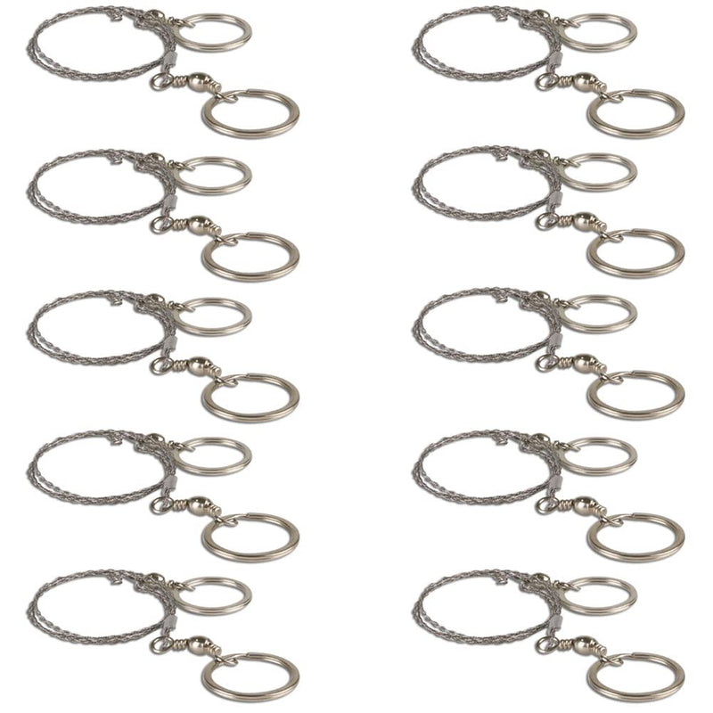 [Australia - AusPower] - NNNJunhua Stainless Steel Wire Saw Camping Survival Chain Saw Pocket Survival Gear Outdoors Emergency Survival Kit Portable Hand Saw Tool Hunting Hiking Tree Cutting 10 Pieces 