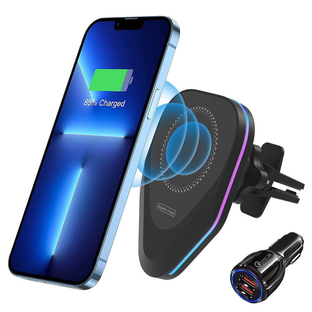 [Australia - AusPower] - OLIMOXI Magnetic Wireless Car Charger, Phone Mount for car Compatible with MagSafe Car Mount, Air Vent Car Phone Holder Mount Compatible with iPhone 13 Series/iPhone 12/12 Pro/12 Pro Max 
