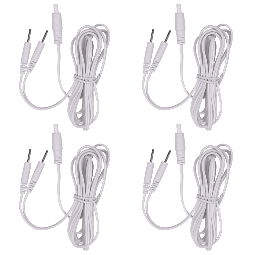[Australia - AusPower] - 4 Count TENS Wires Pin Electrode Wires for TENS Unit Electrodes Cords Lead Wires TENS Cable 4 Pieces 