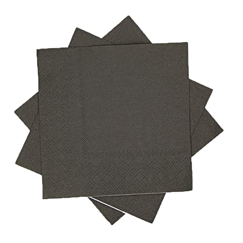 [Australia - AusPower] - Paper Napkins Fobeone Jet Black Disposable Luncheon Napkins for Wedding, Birthday, Dinner, Lunch Party, graduation Supplies Decorations（2-ply, 6.5X6.5 in, 50 Count) 