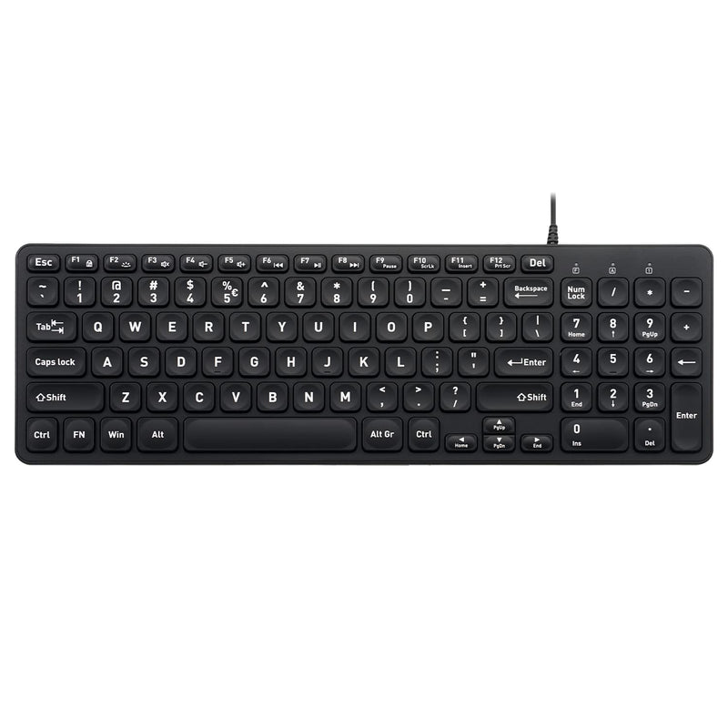 [Australia - AusPower] - Perixx PERIBOARD-333B Wired Backlit USB Keyboard- X Type Scissor Keys - Compact 14.25x4.57 Inches - Big Print Letters - White Backlit - US English,11618 