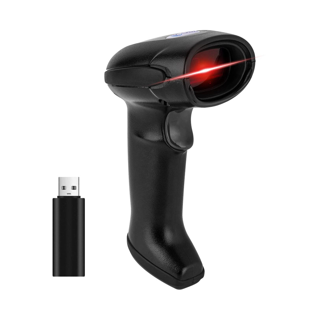 [Australia - AusPower] - Wireless Barcode Scanner Heavy Duty 2.4Ghz Wireless &USB Wired 1D Laser Barcode Reader with Large Battery Ergonomic Handheld Bar Code Scanner for Computer POS Android Windows Linux Plug & Play Wireless 1D Scanner 