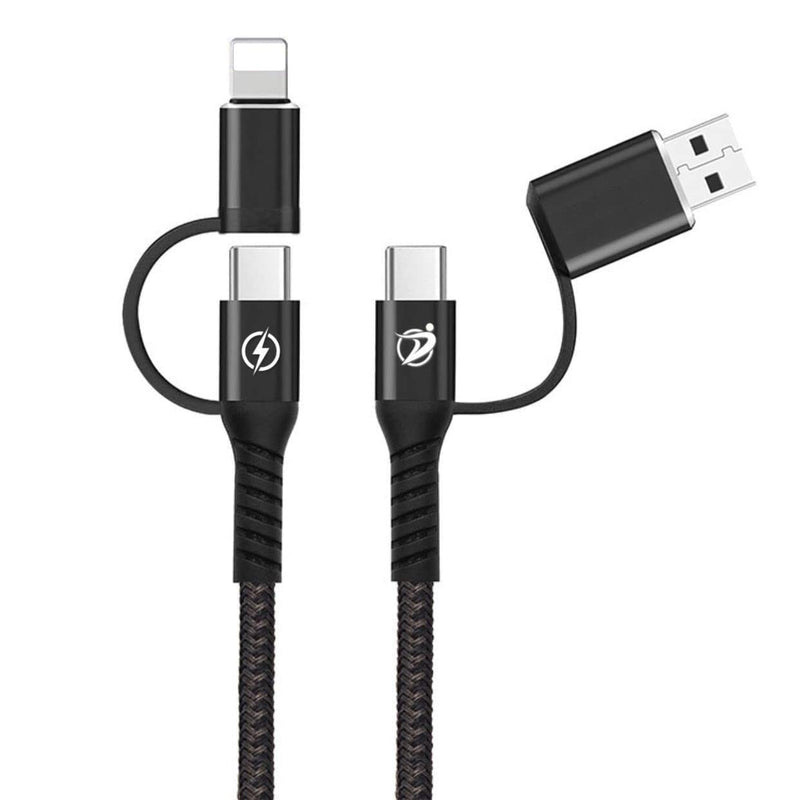 [Australia - AusPower] - Top-Up 4-in-1 USB C Cable 3.3ft – Lightweight, Flexible, and Ultra-Fast Charging Cable PD 60W with USB A/Type C/Ports for iPhone, iPad, MacBook, Samsung Galaxy, Android Smartphones, and More 