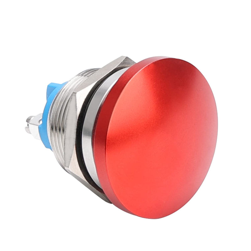 [Australia - AusPower] - APIELE 22MM Mushroom Head Push Button Switch Momentary Push Button IP65 Waterproof 12V 24V 36 DC 110V 250V AC 5A SPST(22mm, Red) 