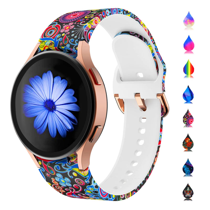 [Australia - AusPower] - Wasehal Floral Bands Compatible for Samsung Galaxy Watch 4 band 40mm 44mm galaxy watch 4 classic band 46mm 42mm, 20mm soft Replacement Silicone Bands for Galaxy Watch 3 41mm Band for Women Men Jellyfish 