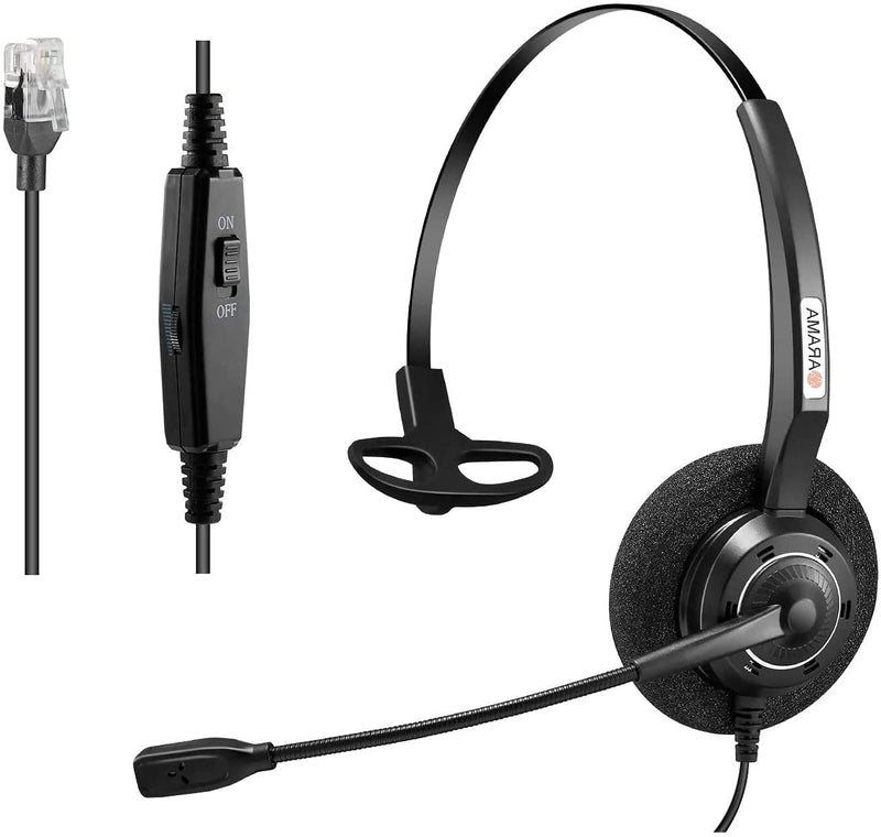[Australia - AusPower] - Arama Cisco Phone Headset with Noise Canceling Microphone Mute Switch Telephone Headset Compatible with Cisco IP Phones: 6941, 7841, 7861, 7941, 7942, 7945, 7960, 7961, 7962, 7965, 8811, 8841, 8845 Black-C 