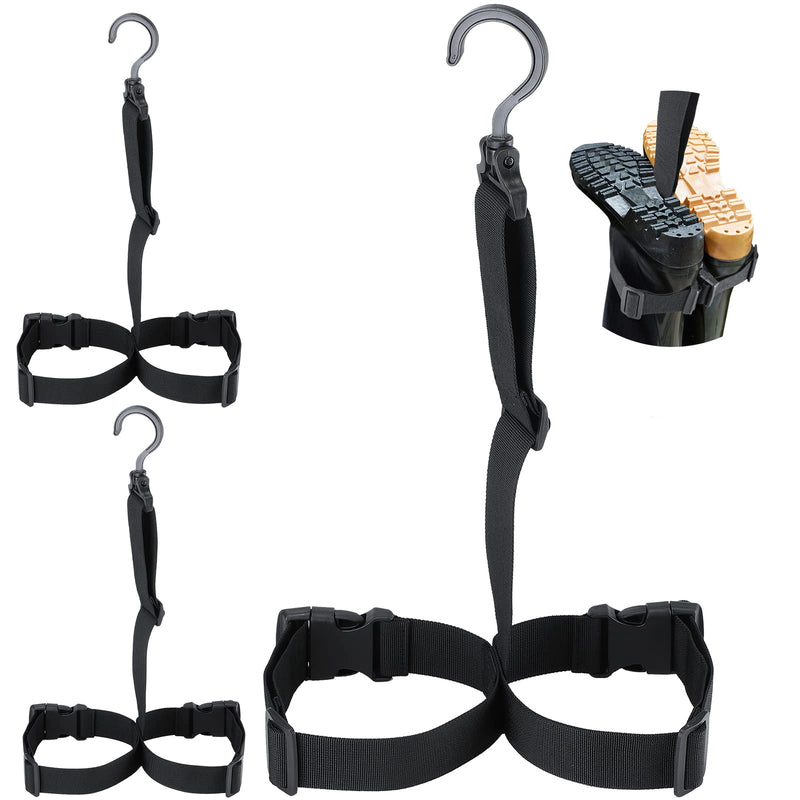 [Australia - AusPower] - 3 Pieces Fishing Wader Boot Hanger Fishing Boot Rack Men Boot Strap with Adjustable Belt and Swivel Hook Wader Boots Dryer Hanger for Storage Drying for Fishing Boots 