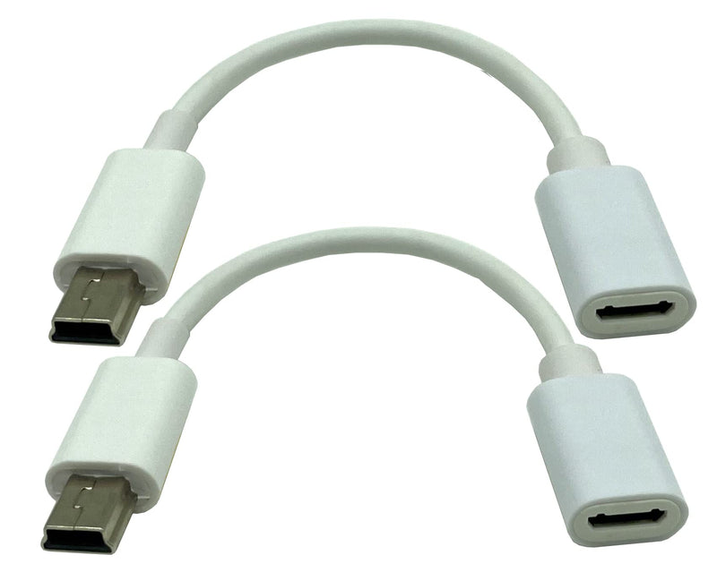 [Australia - AusPower] - Dafensoy USB 2.0 Micro Female to Mini USB Male Charging Extension Cable 4 Inch, Used for Mobile Phone, Tablet Computer Charging Data Synchronization 2-Pack 