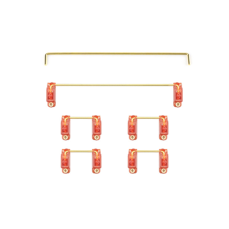 [Australia - AusPower] - Gold-Plated PCB Screw-in Stabilizers， 2u 6.25u 7u，Keyboard Stabilizers ，with Nylon Washers （Golden Wire+Red 60/87 Keyboard） Golden wire+ Red 60/87 Set 