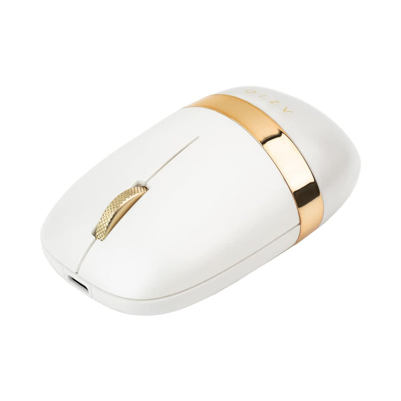 [Australia - AusPower] - AZIO IZO Wireless Bluetooth Mouse with Round Ergonomic Form, Optical Sensor, Adjustable DPI, Rechargeable, PC & Mac - White Blossom 