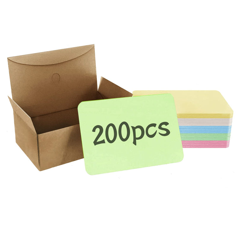 [Australia - AusPower] - 200Pcs Blank Business Card, Kraft Paper Learning Card, Note Card, Thanksgiving Day Message Gift Card (5 colors) multi-colored 