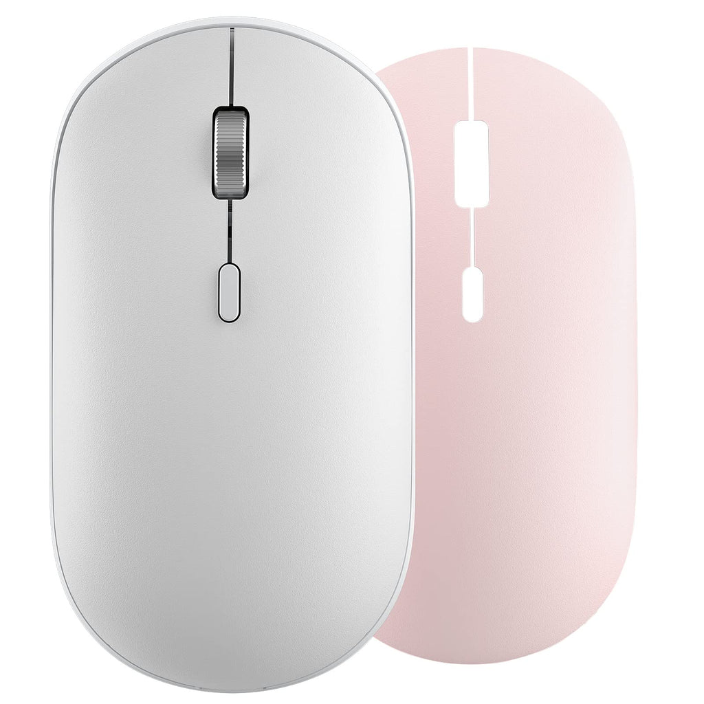 [Australia - AusPower] - 2.4G Wireless Mouse with Magnetic Plate, Wireless Computer Mouse with 3 DPI Level, Ultra-Thin and Portable, Slim Silent Mouse with USB Dongle, 90% Less Noise for PC, Laptop, Notebook, Desktop-White White 
