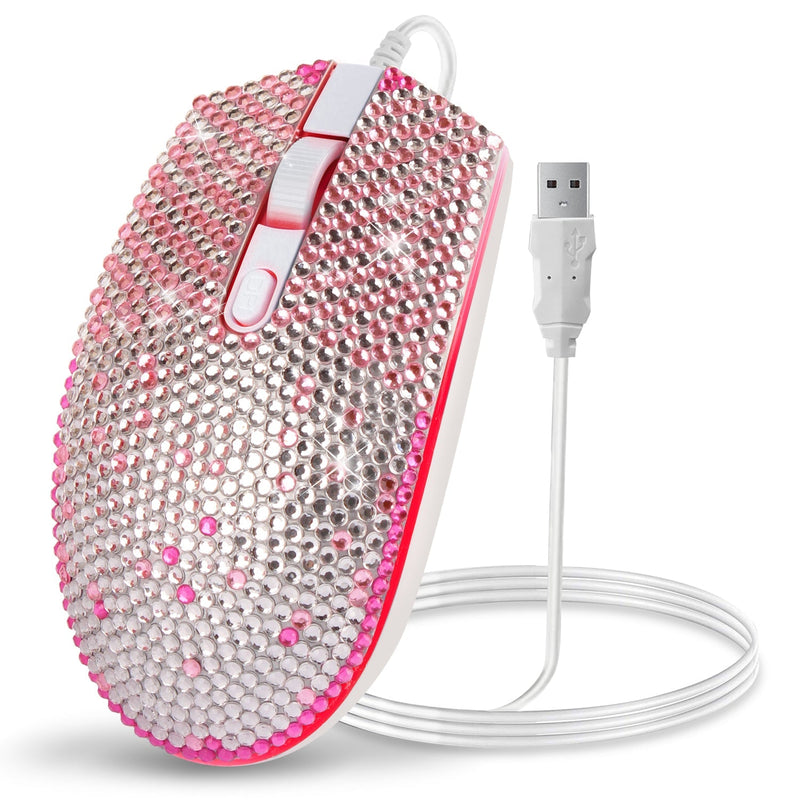 [Australia - AusPower] - Gaming Mouse,7 Colors Backlit Optical Game Mice Ergonomic USB Wired with 1600 DPI and 6 Buttons 4 Shooting for Computer/Win/Mac/Linux/Andriod/iOS. (White&Pink) White&Pink 