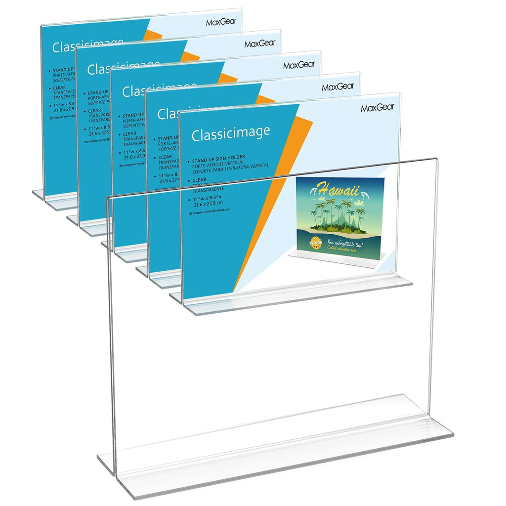 [Australia - AusPower] - MaxGear Acrylic Sign Holder 12 Pack, Clear Sign Hodler 8.5 x 11 inches 6 Pack, Table Paper Display Stand 5 x 7 inches 6 Pack 
