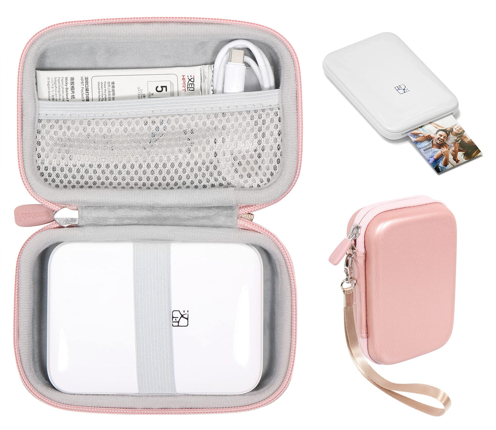 [Australia - AusPower] - CaseSack Case for PRT 2x3 Mini Portable Bluetooth Photo Printer MT53, Canon Ivy CLIQ+, CLIQ, CLIQ 2, CLIQ+2 Instant Camera Printer and Mobile Mini Photo Printer, HP Sprocket Rose gold 