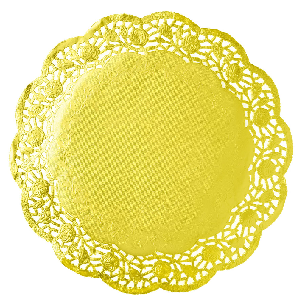 [Australia - AusPower] - Rakeyva 14 Inch Gold Paper Doilies Lace Doilies Round Paper Placemats Paper Pad for Tables, Cake, Crafts, Party, Wedding Decoration (60 Pack), 14 Inch (60 Pcs) 14 Inch (60 Pcs) 