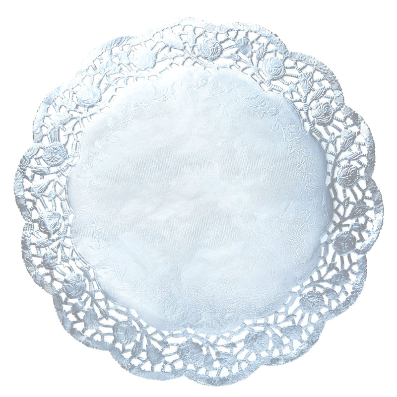 [Australia - AusPower] - Rakeyva 14 Inch Silver Paper Doily Round Paper Lace Doilies Silver Foil Table Placemats Ideal for Cake, Crafts, Party, Weddings, Tableware Decor (60 Pack) 14 Inch (60 Pcs) 