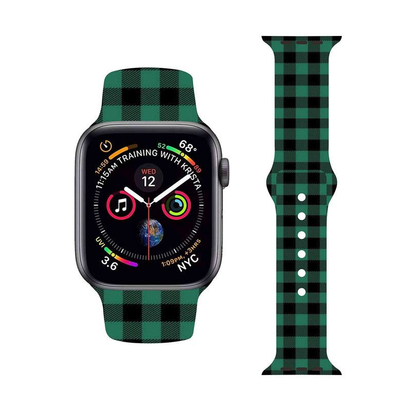 [Australia - AusPower] - BONICI Smart Watch Band for Apple Watch(38mm 40mm 41mm), Beautiful Elegant Grid Plaid Checked Lattice Theme Sport Soft Silicone Rubber Replacement Bands for Apple Watch 7/6/SE/5/4/3/2/1 iWatch -M(M/L) M 38/40/41mm(M/L) 