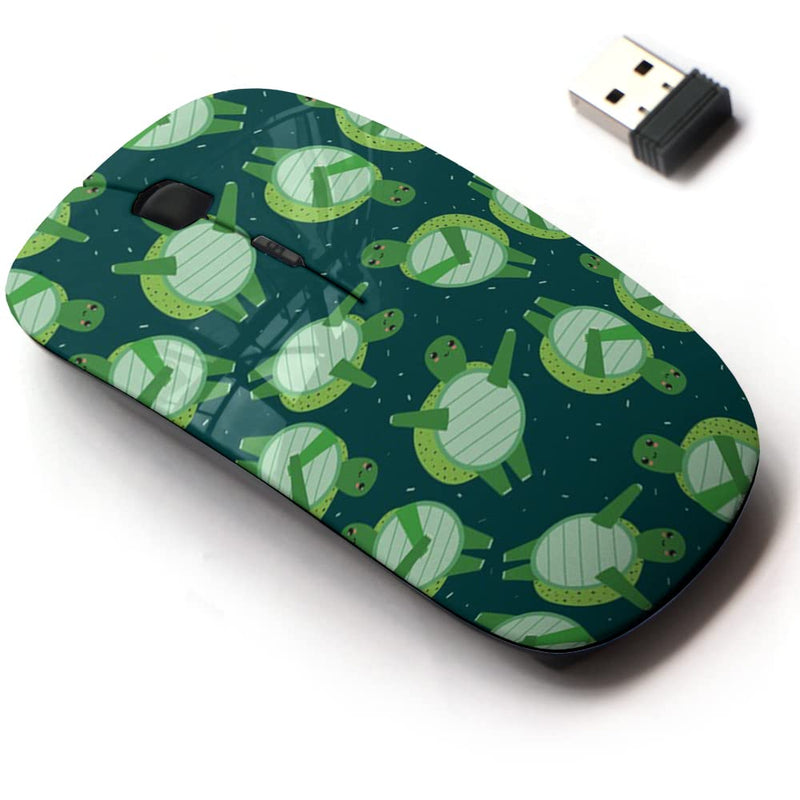 [Australia - AusPower] - 2.4G Wireless Mouse with Cute Pattern Design for All Laptops and Desktops with Nano Receiver - Turtles Backdrop Colorful 